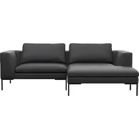 FLEXLUX Ecksofa »Loano, superbequemer Sitzkomfort durch Kaltschaum im Sitz, L-Form«, modernes Sofa, frei im Raum stellbar, lose Kissen, hoher Fuß schwarz