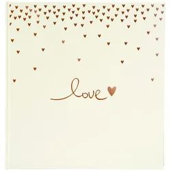Goldbuch Raining Hearts, Beige, 60 Blätter, Gehäusebindung, Polyurethan, Weiß, 3