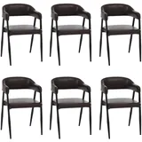 Mendler Esszimmerstuhl HWC-P29 Kunstleder dunkelbraun 6er Set