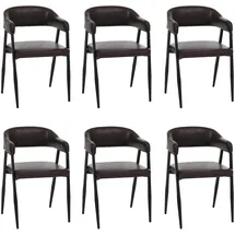 Mendler Esszimmerstuhl HWC-P29 Kunstleder dunkelbraun 6er Set