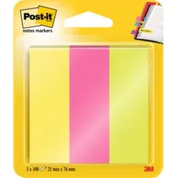 PageMarker 25x76mm Neonfarben POST IT 671-3  3x100Bl