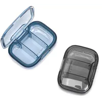YXCHUA 2 Stück Tablettenbox-3 Fächer Morgens Mittags Abends Mode Reise Klein Pillendose-Pillenbox-Organizer-Medikamentenbox-Enthält Medikamente, Vitamine, Fischöl. (Blau + Schwarz)