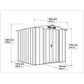 VCM Gartenhaus 2,02 x 1,74 m Anthrazit