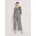 Glanzoverall mit weiten Culotte-Beinen und 3/4-Arm grau 34