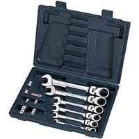 KS Tools GEARplus Gelenk-Ratschenringmaulschlüssel-Satz, 12-teiligfeststellbar mit Adapter