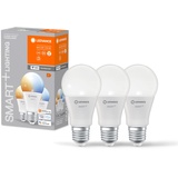 OSRAM / Ledvance LEDVANCE Smarte LED-Lampe mit WiFi-Technologie für E27-Sockel, matte Optik ,Lichtfarbe änderbar (2700K-6500K), 806 Lumen, Ersatz für herkömmliche 60W-Leuchtmittel, smart dimmbar, 3-er Pack