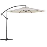 Beliani Ampelschirm Beige Polyester Rund 300 cm Kreuzfuß Terrasse Garten