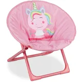 Relaxdays Campingstuhl Moonchair Einhorn Pink