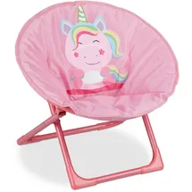 Relaxdays Campingstuhl Moonchair Einhorn Pink