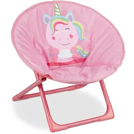 Relaxdays Campingstuhl Moonchair Einhorn Pink
