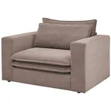furn.design Loveseat Sessel Pesaro Cord 125 x 83 x 91 cm Braun mit Hocker