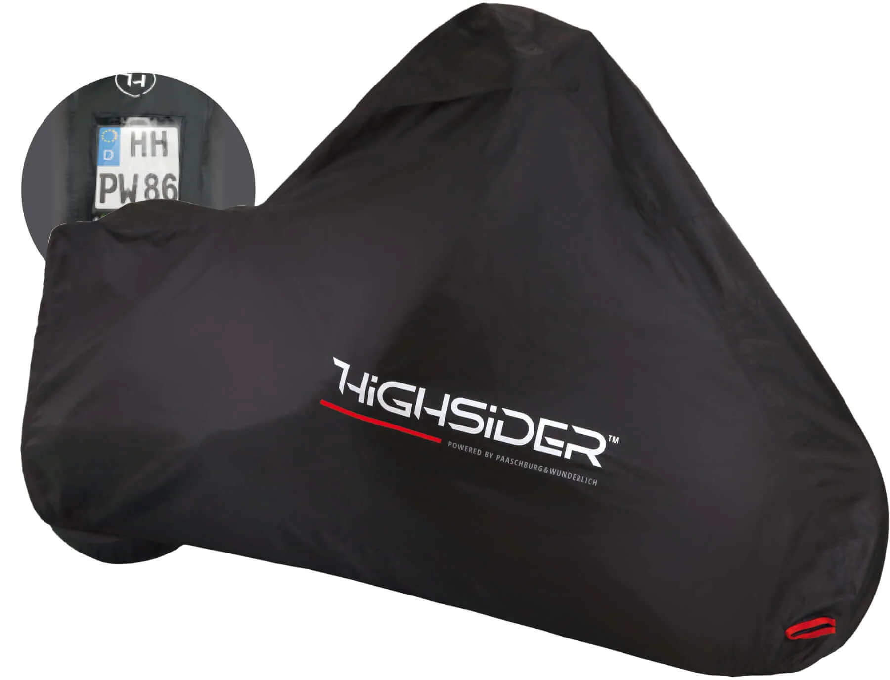 HIGHSIDER Outdoor dekzeil, kentekenplaat raam, zwart, XL