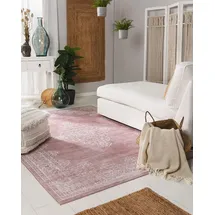 benuta Pop Teppich Laury - Rosa 120x170 cm - Kunstfaser - Rechteckig & im Style: Vintage - Pflegeleicht für Wohnzimmer Schlafzimmer