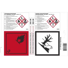 Hünersdorff Haftetiketten (A4-Bogen) Otto-/Dieselkraftstoff