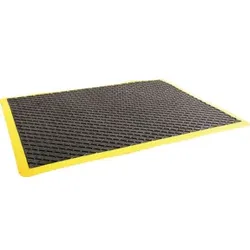 Anti-Ermüdungsmatte SBR/NR, schwarz, diamant- profil, gelbe Kante, 11mm,