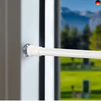 Venwemong 2 Stücks Gardinenstange Klemmstange Gardinenstange Ausziehbar, mit Saugnäpfen