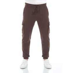 riverso Herren Trainingshose RIVLars Slim Fit Slim Fit Braun Tunnelzug M