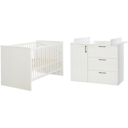 roba® Babymöbel-Set Sylt, (Spar-Set, 2-St., Kinderbett, Wickelkommode), mit Kinderbett & Wickelkommode; Made in Europe weiß