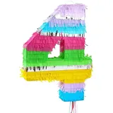 Pinata Zahl 4 bunt pastell