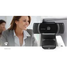 Nedis WCAM110BK Webcam | 2K@30fps | Autofokus | Eingebautes Mikrofon | Schwarz