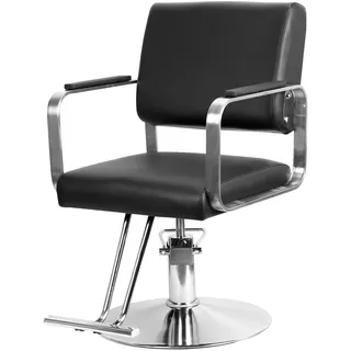 RFEGJVII Hydraulischer Friseurstuhl, Friseurstuhl für Haarstylisten, robuster Styling-Stuhl mit höhenverstellbarer Höhe, für Shampoo, Schönheitssalon, Schwarz