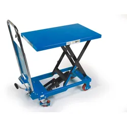 HBM fahrbare Werkbank, Hebetisch 150 kg, blau