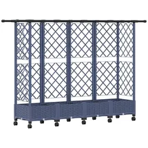 vidaXL Hochbeet mit Rankgitter und Dach 202,5 x 40 x 127 cm Grau