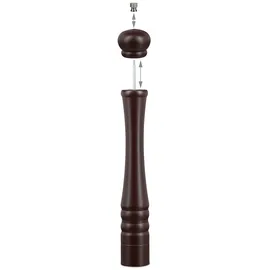 Relaxdays Pfeffermühle Holz, Keramikmahlwerk, groß, HxBxT: 40 x 6 x 6 cm, klassisches Design, Schokobraun