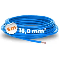 Lapp 5 Meter Lapp 4520026 H07V-K 16,0 mm2 blau I Verdrahtungsleitung I Aderleitung flexibel I PVC-Einzelader I Litze 16mm2 I Verdrahtung