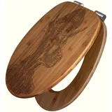 Banjado WC Sitz Bambus Holz Mit Gravur Toilettendeckel Mit Absenkautomatik Klodeckel WC-Sitz Soft Close Mit Motiv Herr Hund