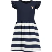 blue seven BLUE SEVEN, Mädchen, Kleid gestreift, Mädchen, Gr. 122, 5950, nachtblau, 95% Baumwolle, 5% Elasthan, normal, Rundhals, Kleider Jerseykleid