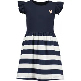 blue seven BLUE SEVEN, Mädchen, Kleid gestreift, Mädchen, Gr. 122, 5950, nachtblau, 95% Baumwolle, 5% Elasthan, normal, Rundhals, Kleider Jerseykleid