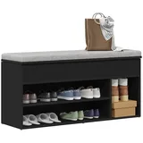vidaXL Schuhbank 102 x 30,5 x 45 cm schwarz