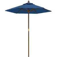 VidaXL Sonnenschirm mit Holzmast Azurblau 196x231 cm