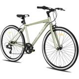 Hiland 28 Zoll 700C Trekking Bike Cityrad Damenrad 7 Gang Tiefem Durchstieg Hybrid Fahrrad Pendlerfahrrad für Frauen grün