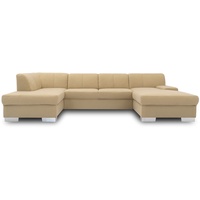 DOMO. Collection Star Wohnlandschaft, U-Form, Polstergarnitur, Sofa, Couch 150 x 304 x 150 cm in Microfaser beige