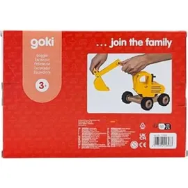 GoKi Bagger, Holz, Baustellenfahrzeug, Schaufelbagger