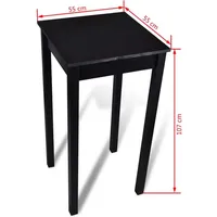 vidaXL Bartisch MDF Schwarz 55x55x107 cm
