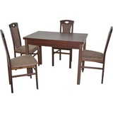 HOFMANN LIVING AND MORE Essgruppe »5tlg. Tischgruppe«, (Spar-Set, 5 tlg., 5tlg. Tischgruppe), Stühle montiert, braun