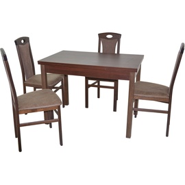 HOFMANN LIVING AND MORE Essgruppe »5tlg. Tischgruppe«, (Spar-Set, 5 tlg., 5tlg. Tischgruppe), Stühle montiert, braun