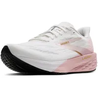 Brooks Damen Launch 11 Sneaker, White/Gold/Pink, 36.5 EU