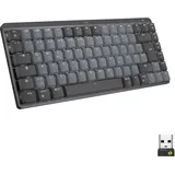 Logitech MX Mechanical Mini Graphite, LEDs weiß, Kailh Choc V2 LOW PROFILE BROWN, Logi Bolt, USB/Bluetooth, DE (920-010771)