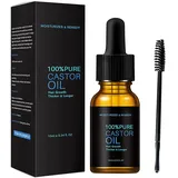 Rizinusöl Bio 10ml mit Pinsel, Bio Castor Oil für Haar Körper Wimpern Augenbrauen Bart Nägel, Rein Natürlich und Kaltgepresst Veganes Lash Extension Volumen Wimpernserum Haaröl Haarpflege Öl