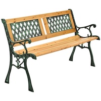 Juskys Gartenbank Sanremo – 2-Sitzer Sitzbank mit Armlehnen & Rückenlehne – 122x54x73 cm