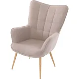 byLIVING Relaxsessel Uta Cord 72 x 97 x 80 cm Beige mit Kissen