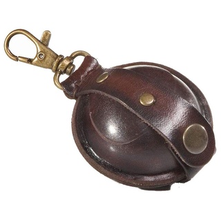 Mika Mini Schlüsselanhänger aus Echt Leder/Sattelleder, Geldbörse mit Münzfach mit Druckknopf, Schlüsselbörse für Kleingeld in braun, ca. 5 cm