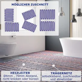 VILSTEIN Elektrische Fußbodenheizung 150W/m2 3m2 - 6m