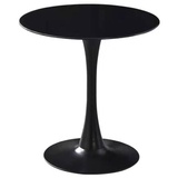 Modern Rund Tulpe Felsplatten Gestaltung Esstisch Weiß Schwarz Mid-Century Freizeittisch Milk Tea Shop Esstisch Küche Wohnzimmer(Size:60cm(23.6inch),Color:A Baking Paint)