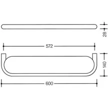 Hewi 477 Ablage 477.03B1000595 600x28x140mm, Glasplatte, matt weiß, matt, felsgrau