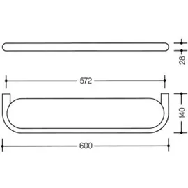 Hewi 477 Ablage 477.03B1000595 600x28x140mm, Glasplatte, matt weiß, matt, felsgrau